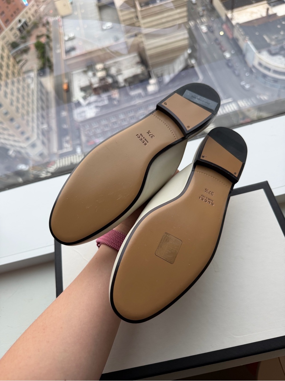 Gucci Princetown White Leather Horsebit Mules Slides Size 37.5 - Picture 3 of 6